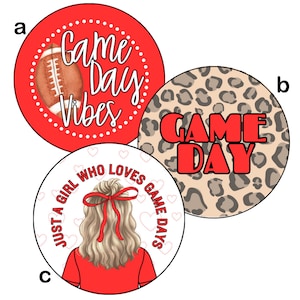 Red Game Day Buttons | Spirit Button | Football Button | Baseball Button | Game Day Pins | Tailgate Buttons | Pinback Buttons