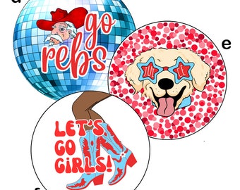 Red Blue Rebels Game Day Buttons | Spirit Button | Football Button | Baseball Button | Game Day Pins | Tailgate Buttons | Pinback Buttons