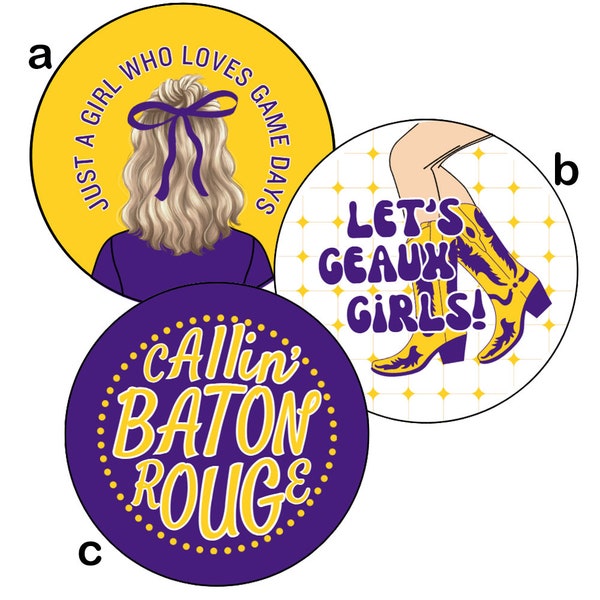 Purple Gold Tigers Game Day Buttons | Spirit Button | Football Button | Baseball Button | Game Day Pins | Tailgate Buttons | Pinback Buttons