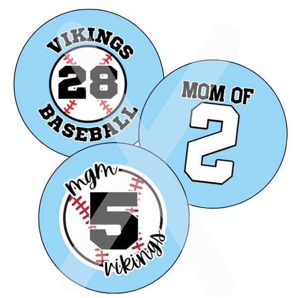 Custom Personalized Baseball Softball Team Game Day Spirit Buttons Baseball Mom Button Cooperstown Gift