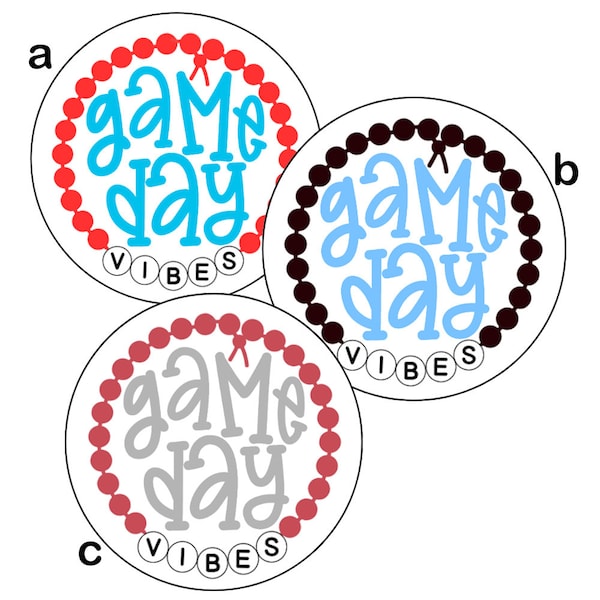 ALL COLORS Game Day Vibes Friendship Bracelet Buttons | Spirit Button | Football Button | Baseball Button | Game Day Pins | Tailgate Buttons