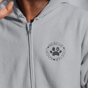 Pet Rescue Zip Up Hooded Sweatshirt, Gift for Animal Shelter Workers