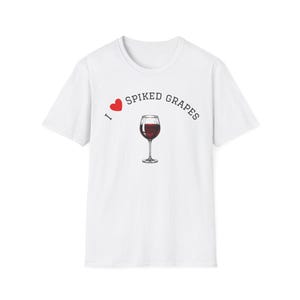 I heart spiked grapes, Wine Lover T-Shirt, Drink Wine Shirt, Wine Gift, Wine Tasting Top, Wine Glass Tee, wine T-Shirt, Funny wine shirt