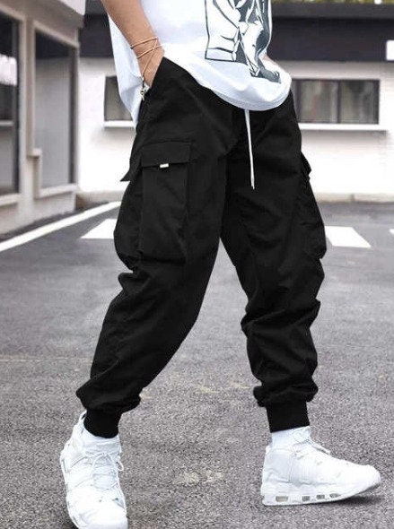 Vintage baggy cargo pants with pleated pockets  Streetwear Society