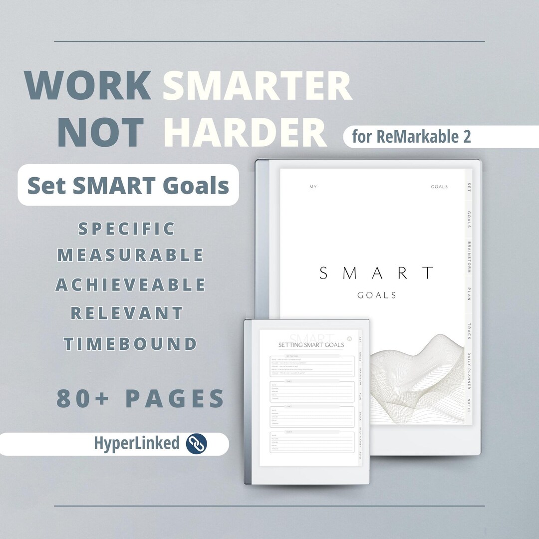 Remarkable 2 Template SMART Goals Instant Download Daily Planner Also ...