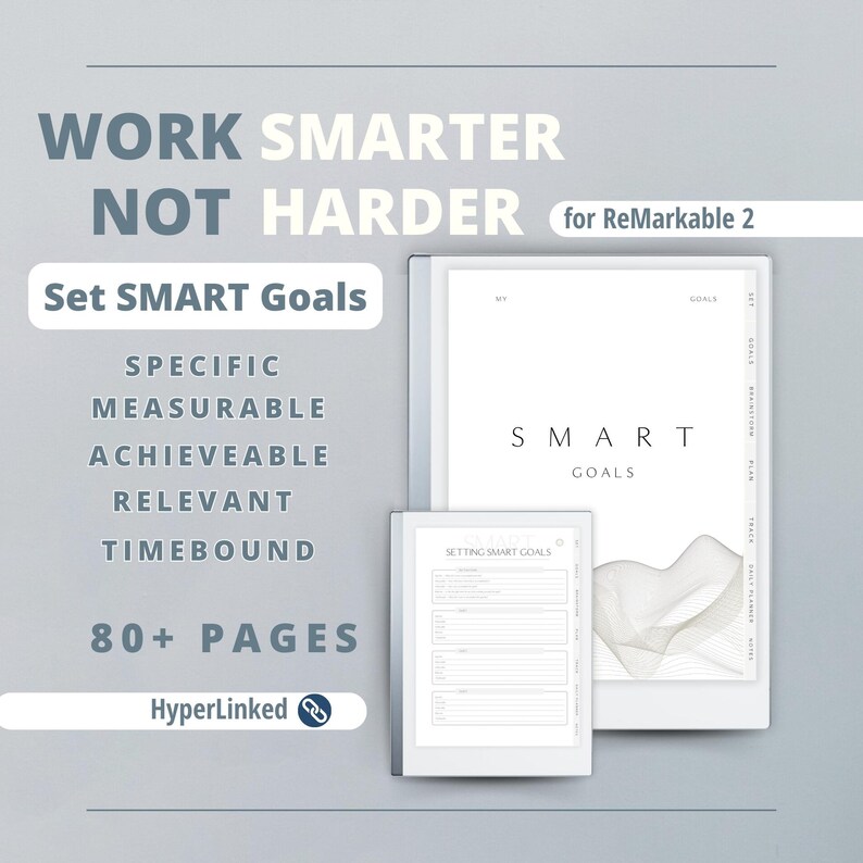 Remarkable 2 Template SMART Goals Instant Download Daily Planner Also ...