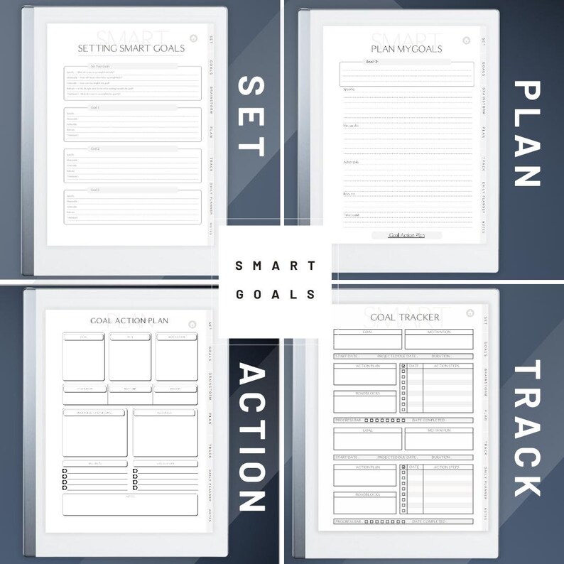 Remarkable 2 Template SMART Goals Instant Download Daily Planner Also ...