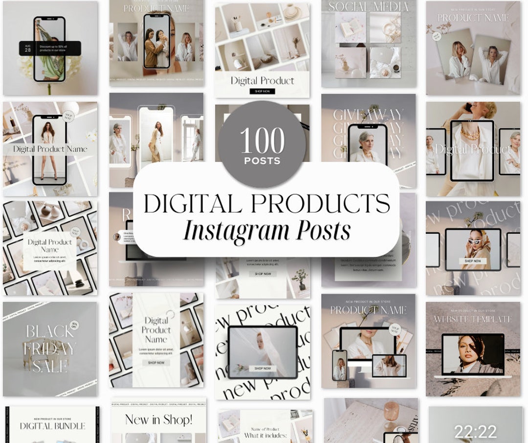 Canva Instagram Post Templates | 100 Editable Social Media Posts (MRR ...