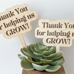 Teacher Thank You Sign | Teacher Gift | Teacher Appreciation | Thank you for helping us grow | Teacher Plant Sign | Teacher Flowers