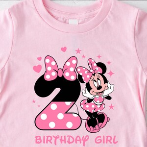 Shirt van de verjaardag meisje, 2e verjaardag shirt, 2e verjaardag Minnie shirt, Minnie verjaardagsfeestje shirt, 2e verjaardagscadeau, Disneyland verjaardagsreis