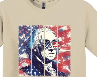 建国の父の独立記念日シャツ、アメリカ愛国心Tシャツ