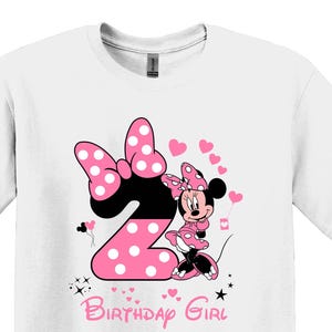 Shirt 2e verjaardag Minnie Mouse, Disney verjaardagsfeestje, 2e verjaardagscadeau, Disneyland verjaardagsreis, verjaardag meisjesshirt, shirt 2e verjaardag