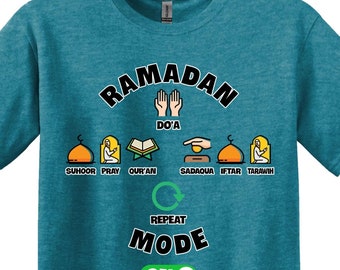 Ramadan Mode Shirt, Funny Fasting Gift, Muslim Prayer Tee