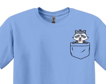 ポケットアライグマグラフィックTシャツ、動物愛好家へのギフト
