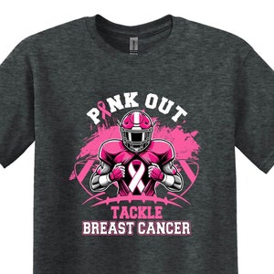 Camiseta Tackle Breast Cancer, Camiseta Cancer Warrior, Camiseta Breast Cancer, Camiseta Cancer Survivor, Camiseta Cancer Tee, Camiseta de conscientização sobre o câncer de mama