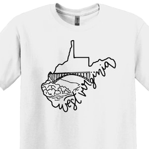 West Virginia State Shirt, State Map Shirt, West Virginia New River Gorge Bridge Shirt, Travel Shirt,  Customized Family Reunion Shirts