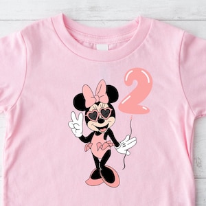 Shirt 2e verjaardag Minnie Mouse, Disney verjaardagsfeestje, 2e verjaardagscadeau, Disneyland verjaardagsreis, verjaardag prinses, 2e verjaardag shirt