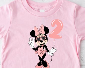 Minnie Maus 2.Geburtstag Shirt, Disney Party Tee