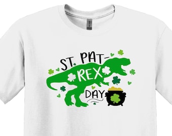 Camiseta infantil del Día de San Patricio, camiseta de dinosaurio irlandés