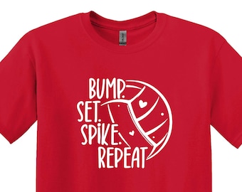 Volleyball Shirt, Bump Set Spike Repeat, Gift for Player
