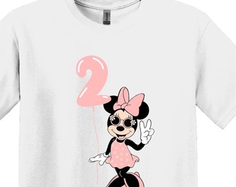 Minnie Maus 2.Geburtstag Shirt, Disney Party Tee