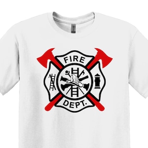 Firefighter T-shirt, Fireman Shirt, Fire Department Shirt, Gift For Fireman, Fire Dept. Logo Shirt, Fire Fighter Gift, Gift for Firefighter