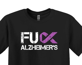 Alzheimers Awareness Shirt, F*ck Alzheimer’s T-shirt, Alzherimers Disease Tee,Purple Elephant Shirt, Alzheimer's Shirt,Fight Alzheimer's Tee