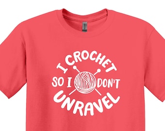 T-shirt amusant au crochet, je fais du crochet pour ne pas m'effondrer