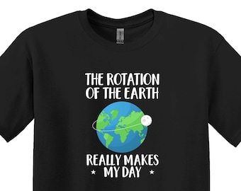 Chemise scientifique amusante, t-shirt graphique Rotation de la Terre