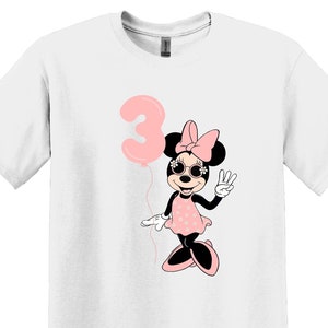 3rd Birthday Minnie Mouse Shirt, Disney Birthday Party, 3rd Birthday Gift, Disneyland Birthday Trip, Birthday Princess, 3rd Birthday Shirt