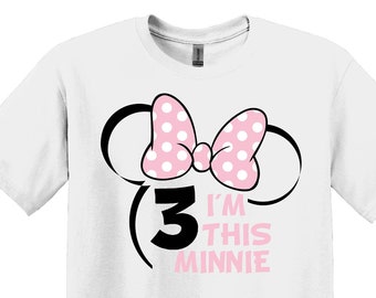 Camiseta de Minnie Mouse para el tercer cumpleaños: Camiseta de princesa para viaje a Disneyland