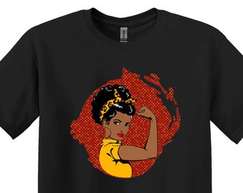 Camiseta de Mujer con Poder Negro, Camiseta de Juneteenth, Mes de la Historia Negra