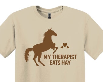 Grappig paardentherapeut-T-shirt, ruitercadeau