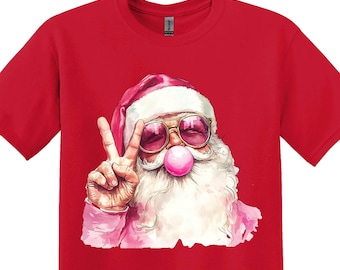 Retro Santa Blowing Bubble Christmas T-Shirt