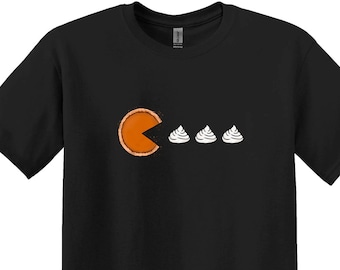 Retro Kürbiskuchen-T-Shirt, lustiges Erntedank-T-Stück