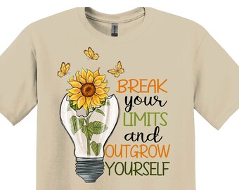 Sunflower Lightbulb Inspirational Women's Shirt