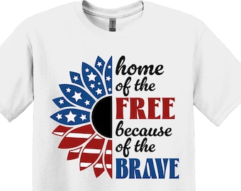 American Sunflower T-Shirt, 4th of July Independence Day Patriotic Tee
