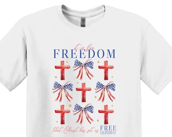 キリスト教独立記念日シャツ、愛国的自由Tシャツ