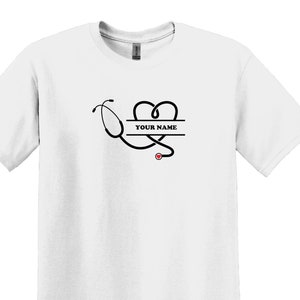 Personalized Nurse Gift, Personalized Stethoscope Shirt, Gifts for Nurse, Nurse Shirt, Custom Nurse Name Shirts, Medical Student Gifts