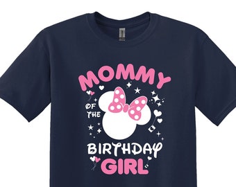 Chemise maman de l'anniversaire fille, t-shirt assorti pour la famille Disney