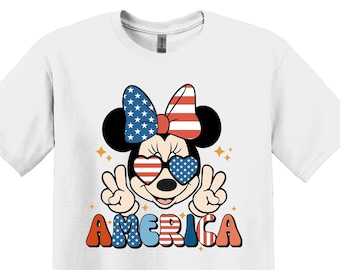 Koszulka z okazji 4 lipca z Myszką Minnie, Disney America Trip Tee