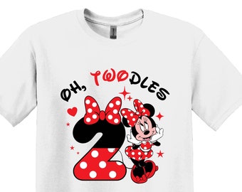 Camiseta de cumpleaños de Oh Twodles, fiesta de segundo cumpleaños de Disney