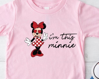 Camiseta de cumpleaños "Soy esta Minnie", fiesta de Disney, camiseta para niños pequeños