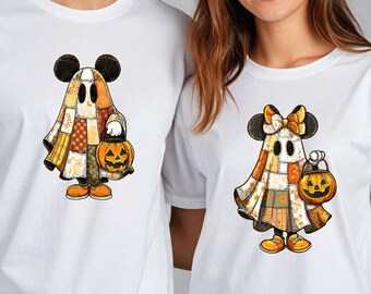 Minnie and Mickey Ghost Halloween Shirt, Disneyworld Trip Shirts