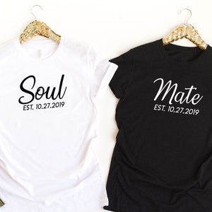 Matching Couple Shirts, SOUL & MATE T-Shirts, Personalized Couple Shirts, His and Hers, Couple Shirts, Anniversary Shirts, Wedding Gift