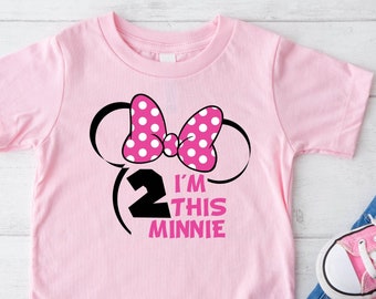Camiseta de Minnie Mouse para el segundo cumpleaños, disfraz de fiesta de Disney