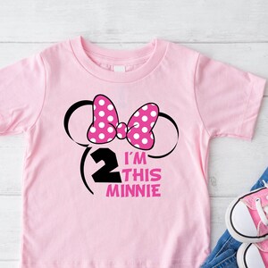 Shirt 2e verjaardag Minnie Mouse, Disney verjaardagsfeestje, 2e verjaardagscadeau, Disneyland verjaardagsreis, verjaardag prinses, 2e verjaardag shirt