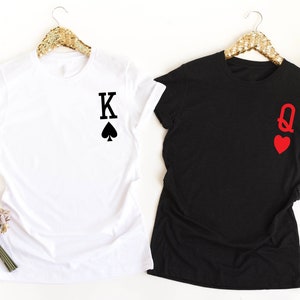 Camisetas de pareja de rey y reina, regalo de aniversario