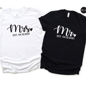 Matching Couple Shirts, Mr and Mrs Shirts, Personalized Couple Shirts, His and Hers, Couple Shirts, Anniversary Shirts, Wedding Gift