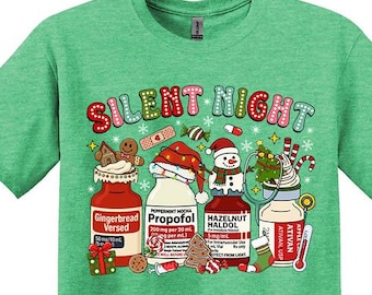 Silent Night Nurse Christmas Shirt, Funny ICU Tee